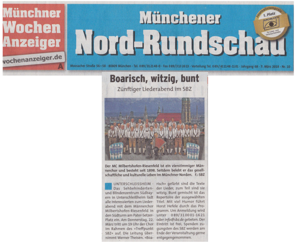 Zeitungsankündigung