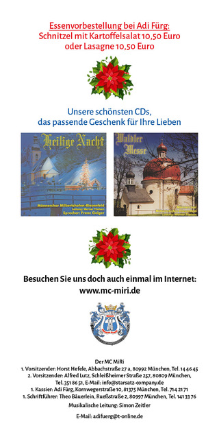 Handzettel zur Weihnbachtsfeier